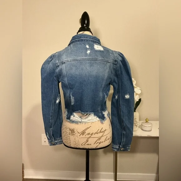 Distressed Blue Denim Jacket - Picture 2 of 6